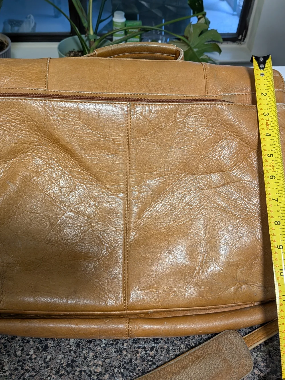 Classic Tan Leather Messenger Bag - Men's Briefcase